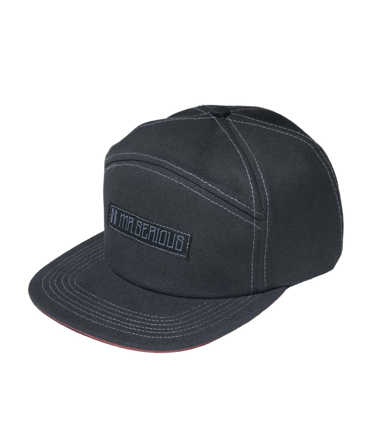 black and grey cap